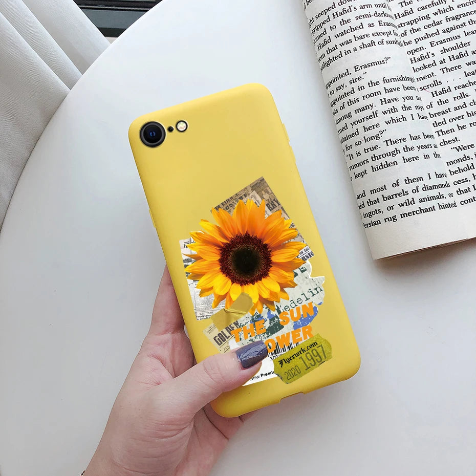 For iPhone SE 2022 Case For iPhone SE 3 SE3 2022 SE2022 Back Shockproof Cover Soft TPU Cute Cartoon Painted Silicone Phone Case