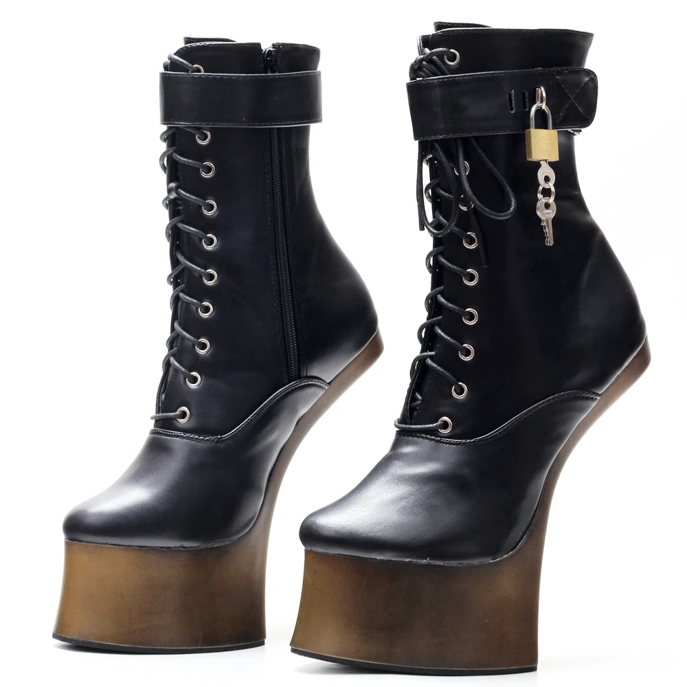 JIALUOWEI 7inch High Heel New Fancy Ponyplay Bootfetish Ankle Platform Boots In Stock Fast Shipping Size36-46