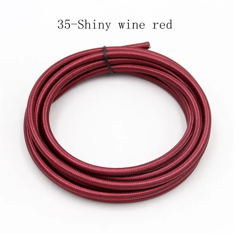 250V 2 Core 0.75mm2 Vintage Textile Cloth Covered Cable Fabric Braided Electrical Wire Flex Colour Cord