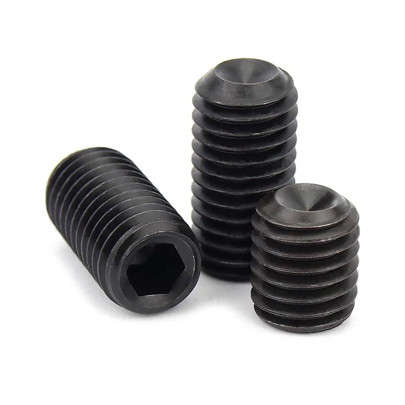 M3 M4 M5 M6 M7 M8 M10 M12 Fine Thread DIN916 Black 12.9 Steel Hex Hexagon Socket Allen Cup Point Grub Headless Bolt Set Screw