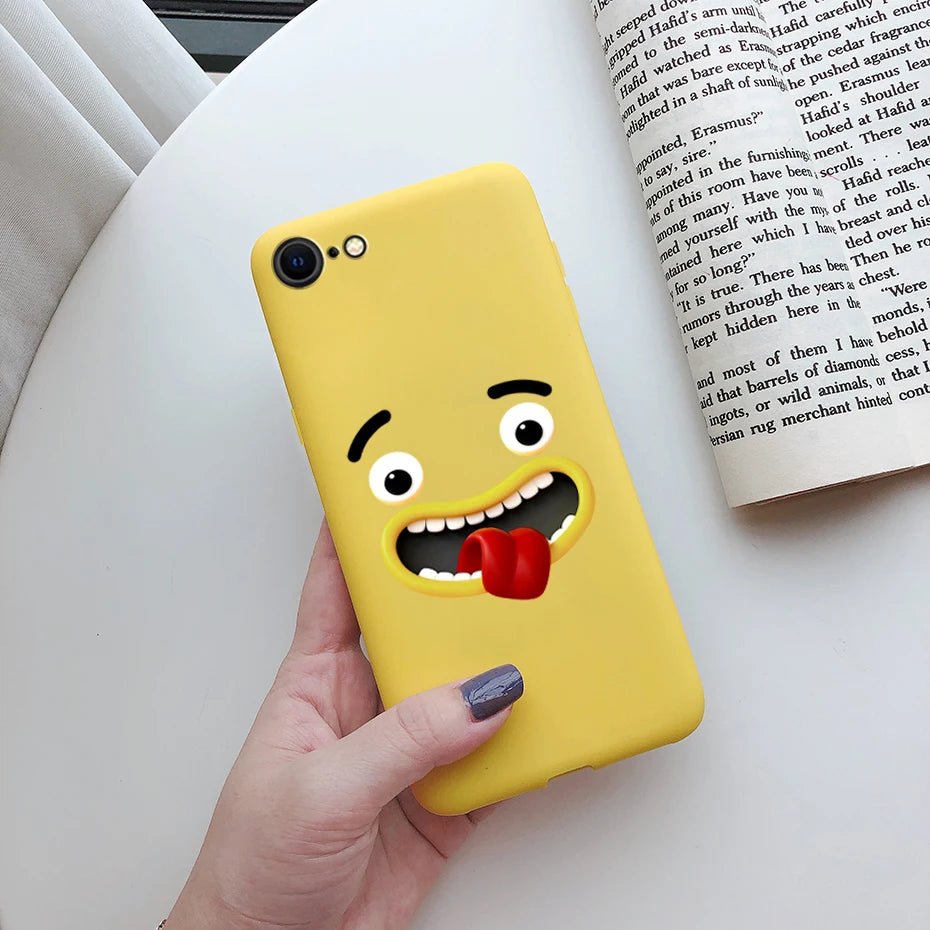 For iPhone SE 2022 Case For iPhone SE 3 SE3 2022 SE2022 Back Shockproof Cover Soft TPU Cute Cartoon Painted Silicone Phone Case