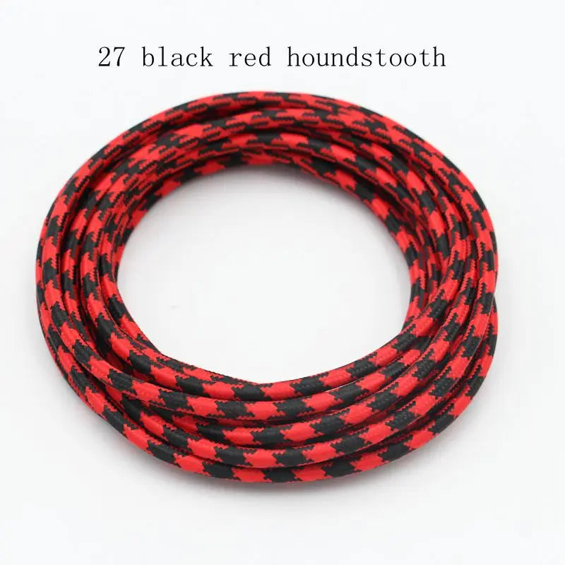 250V 2 Core 0.75mm2 Vintage Textile Cloth Covered Cable Fabric Braided Electrical Wire Flex Colour Cord