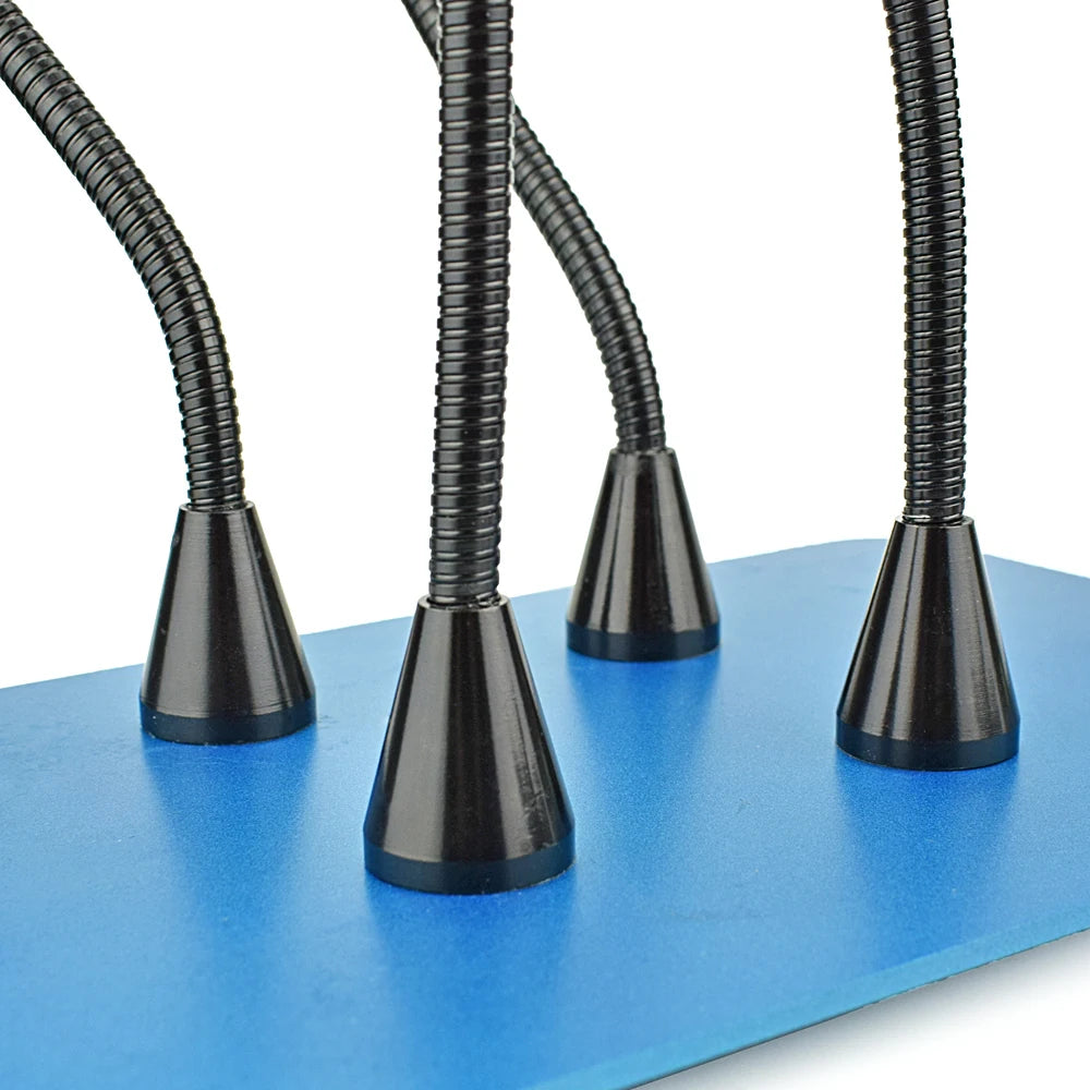 NEWACALOX PCB Fixture Clips Soldering Holder Third Hand Tool Magnetic Flexible Helping Hands with 3X LED Illuminated Magnifier