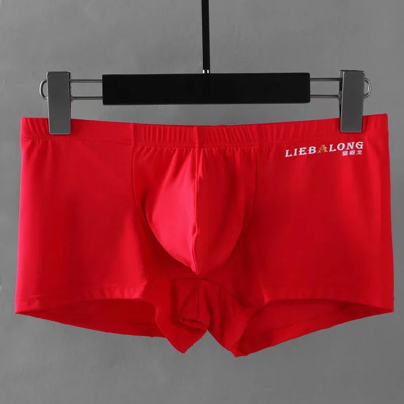 Ropa Sexi Sexy Underwear Boxers sexi  u pouch for boys silk slip soft mens Hombre Slips Ropa Interior Home red for 2023