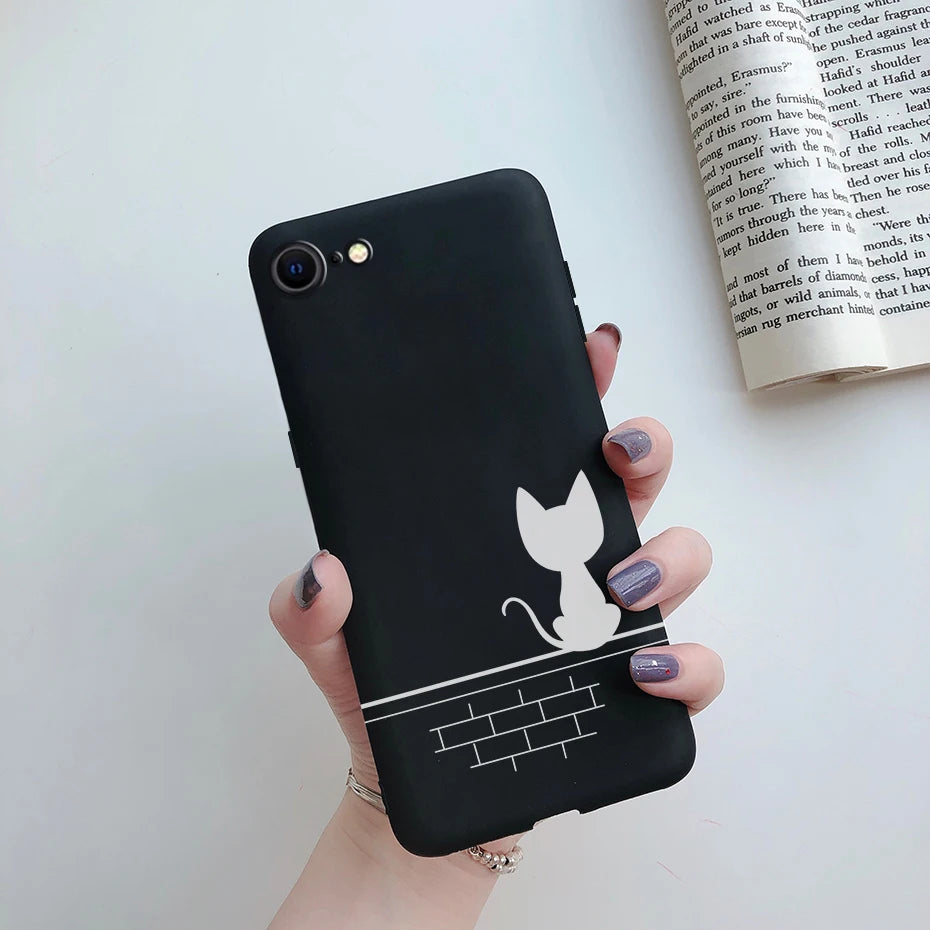 For iPhone SE 2022 Case For iPhone SE 3 SE3 2022 SE2022 Back Shockproof Cover Soft TPU Cute Cartoon Painted Silicone Phone Case