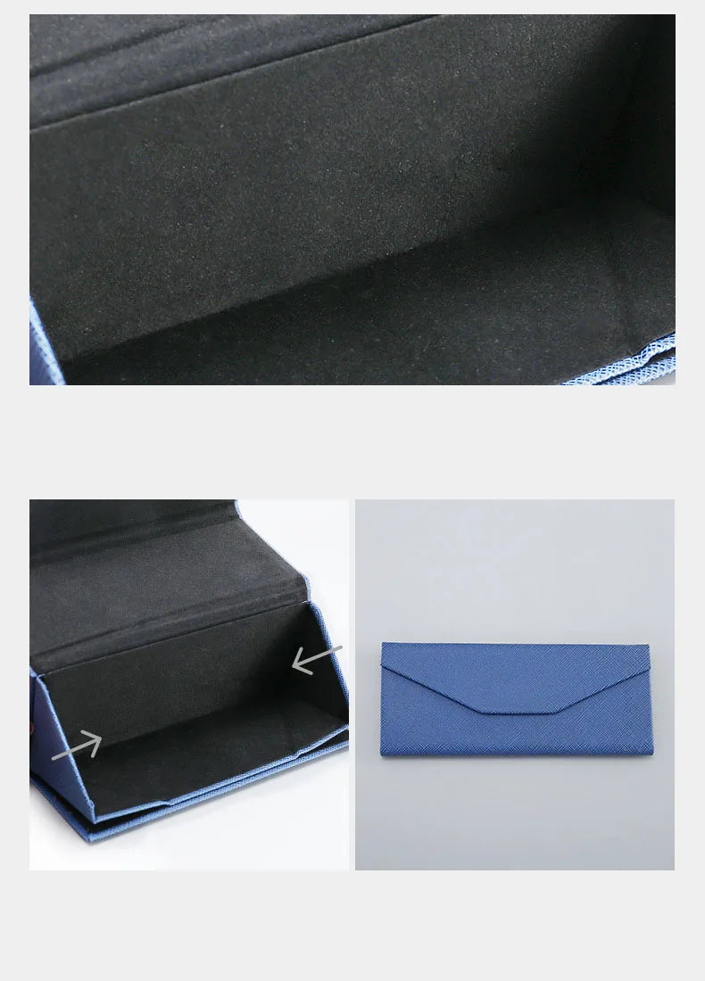 Cross Pattern Sunglasses Case Sunglasses Case PU Portable Compression Resistant Trend Foldable Unisex Pure Color Glasses Case