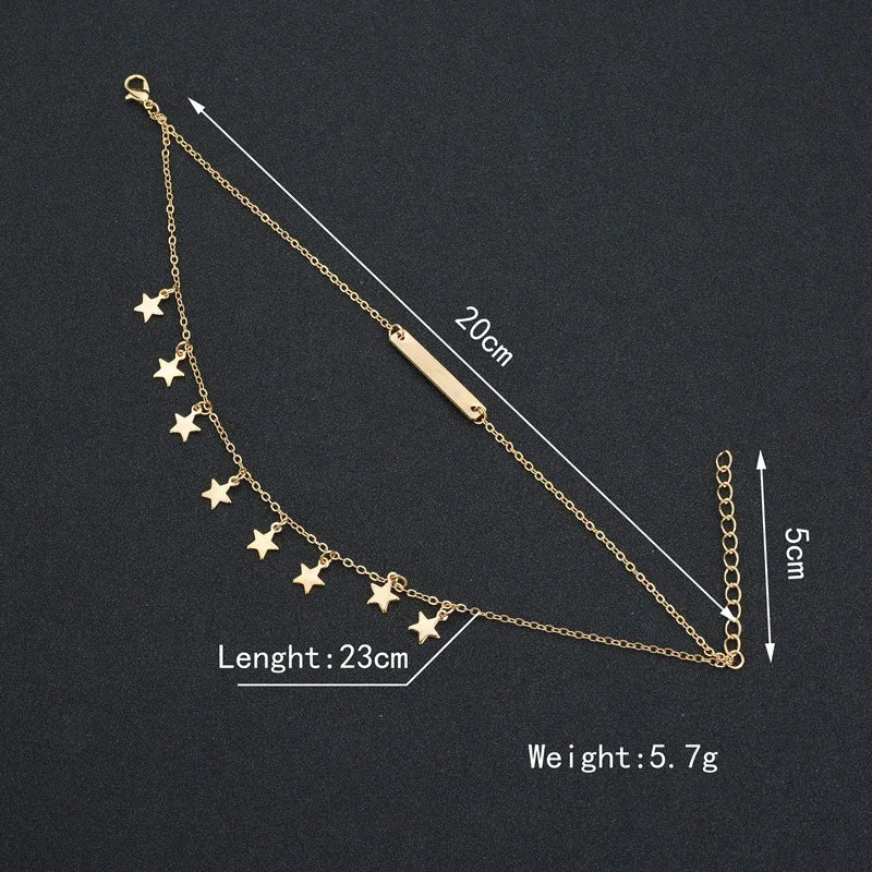 Bohemian Multilayer Shell Beads Anklets For Women Vintage Star starfish Ankle Bracelets on Leg Foot Chain Summer Beach Jewelry