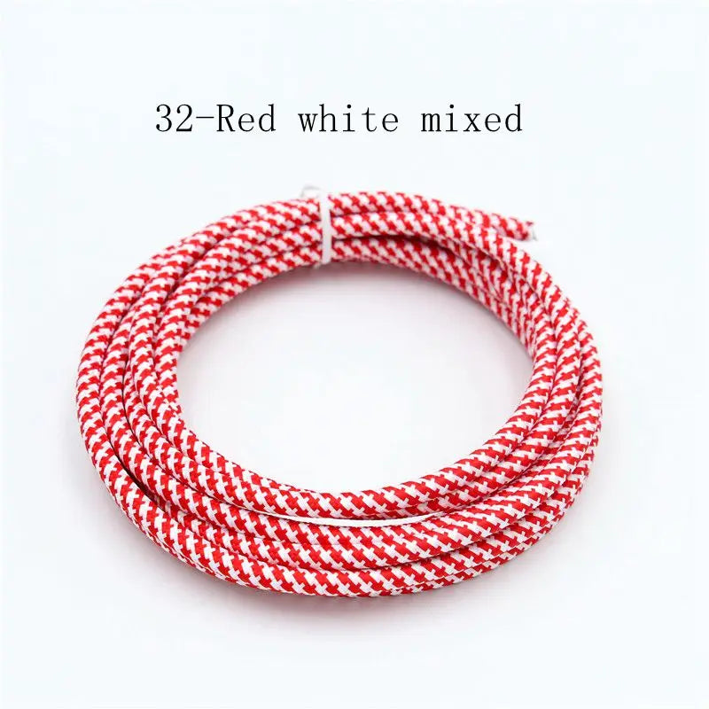 250V 2 Core 0.75mm2 Vintage Textile Cloth Covered Cable Fabric Braided Electrical Wire Flex Colour Cord
