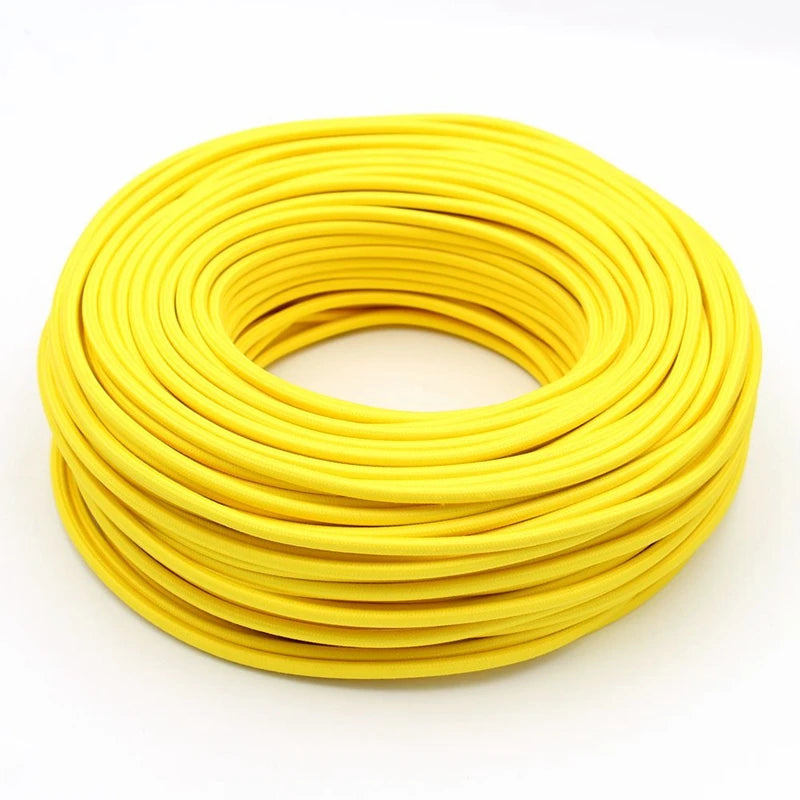 250V 2 Core 0.75mm2 Vintage Textile Cloth Covered Cable Fabric Braided Electrical Wire Flex Colour Cord
