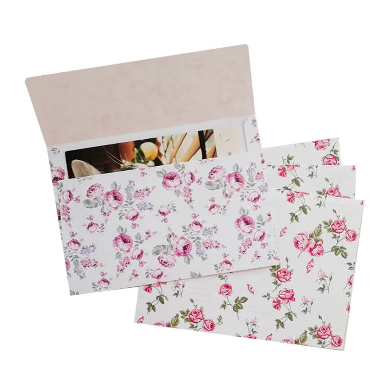 10pcs Rose envelope Pastoral style Paper DIY Stationery Decorative writing envelopes gift bag 17.5*12.5cm