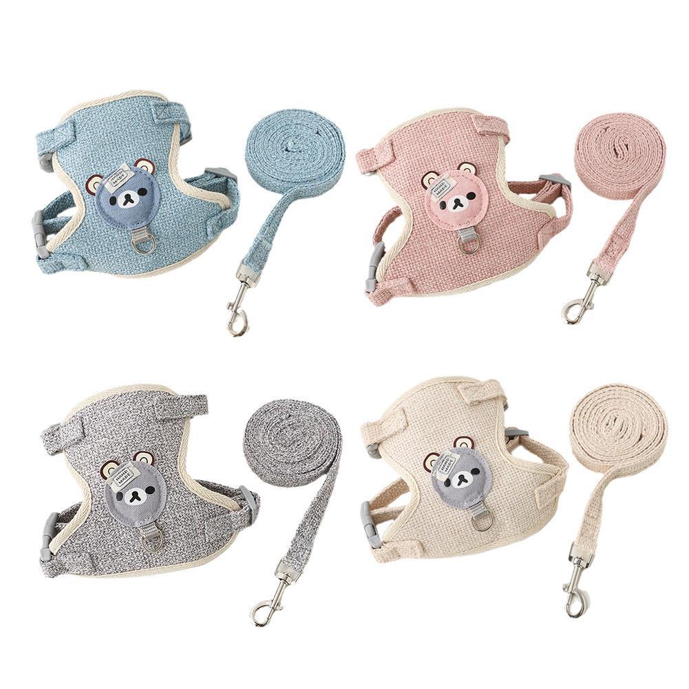 Lovely Small Pet Vest Chest Strap Dog Leash Traction Rope Walking Dog Cat Bunny Vest Harness Poodle Collar Leash Dog Accessories
