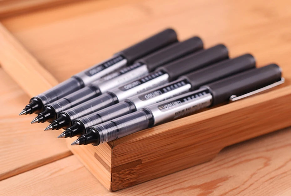 Deli Sign Gel Pens Direct Liquid Ballpoint Tungsten Carbide Beads Pen For Writing School Office Stationery Supply