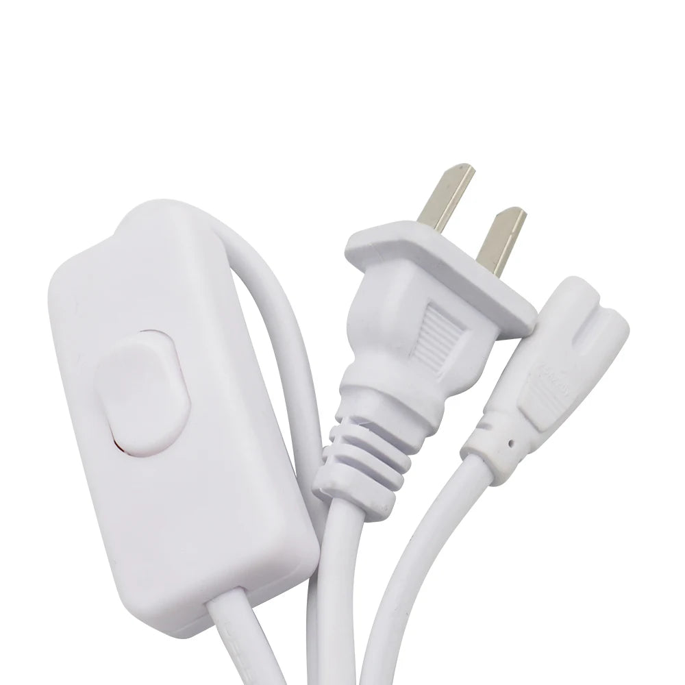 T5 T4 Power Cord With Switch 1m Extension Cords Power Cable US Plug Adapter Connector Wire 2.5A for LED Lights Fluorescent Lamps