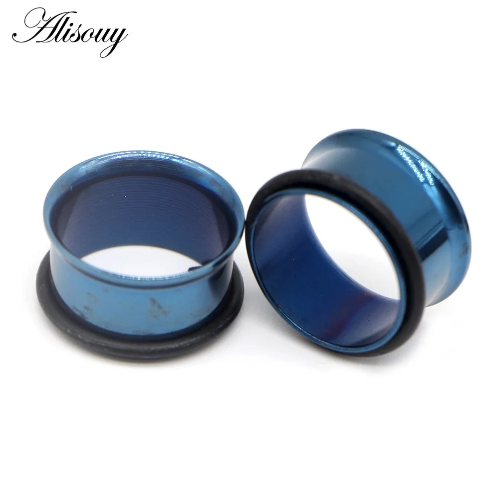 1pc 2mm-25mm Stainless Steel Ear Plugs Tunnels Rose Gold Color Screwed Earrings Expander Earlet Gauges Body Piercings Jewelry