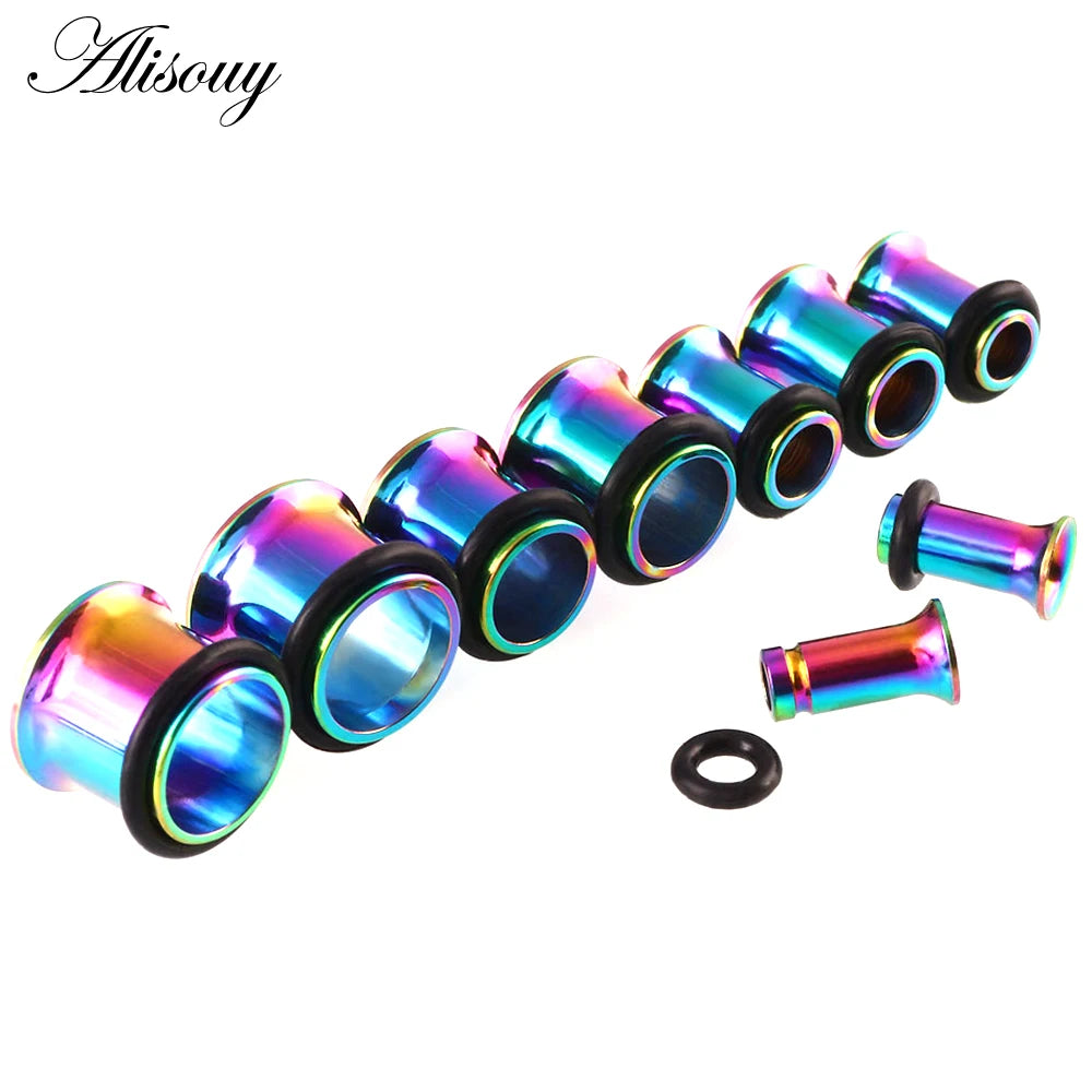 1pc 2mm-25mm Stainless Steel Ear Plugs Tunnels Rose Gold Color Screwed Earrings Expander Earlet Gauges Body Piercings Jewelry