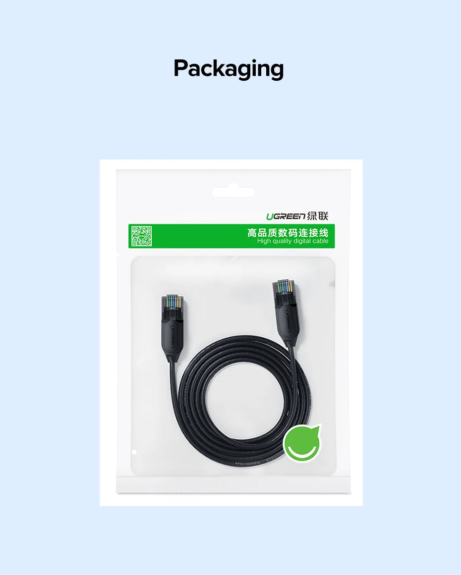 UGREEN Ethernet Cable Cat 6A 10Gbps Network Cable 4 Twisted Pair Patch Cord Internet UTP Cat6a Lan Ethernet RJ45 for Router PC
