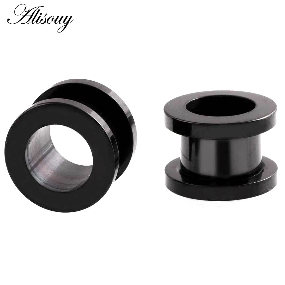 1pc 2mm-25mm Stainless Steel Ear Plugs Tunnels Rose Gold Color Screwed Earrings Expander Earlet Gauges Body Piercings Jewelry