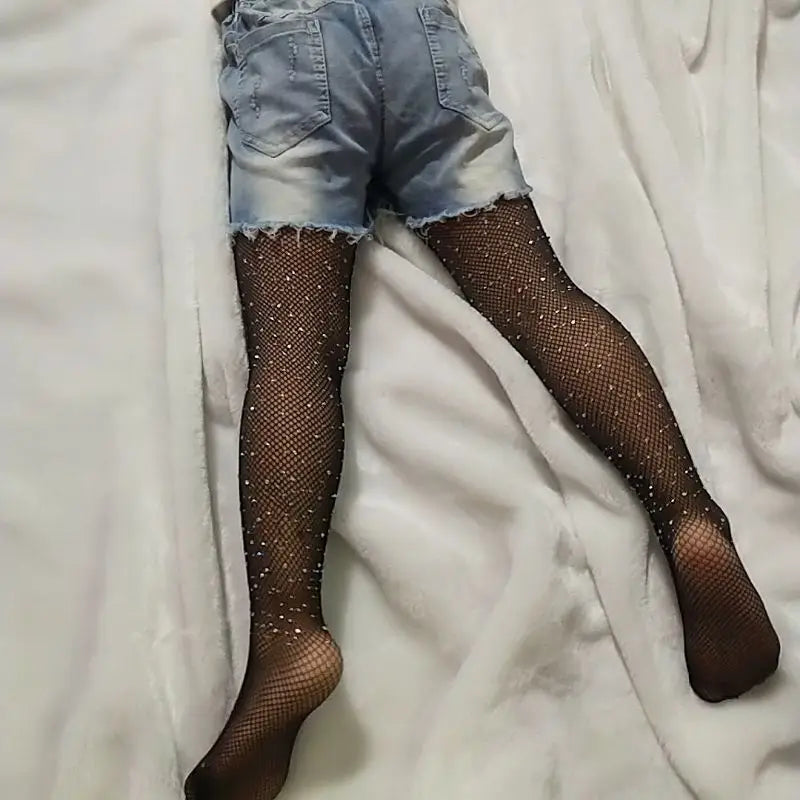 Fashion Kids Girls Mesh Fishnet Stockings Kids Girls Pantyhose Flash Tights Pretty Lightning Girls Stockings