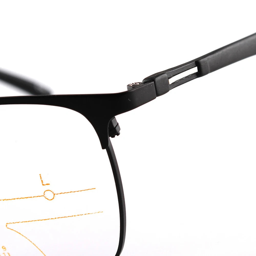 Full-rim Large Frame See Far and Near Progressive Multifocal Anti-blue Light Reading Glasses +0.75 +1.25 +1.5 +2 +1.75 TO +4