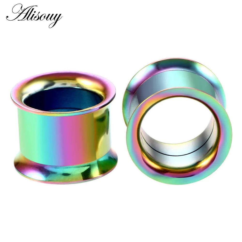 1pc 2mm-25mm Stainless Steel Ear Plugs Tunnels Rose Gold Color Screwed Earrings Expander Earlet Gauges Body Piercings Jewelry