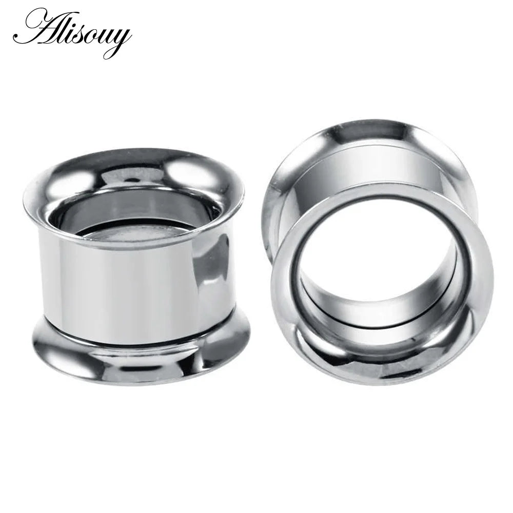 1pc 2mm-25mm Stainless Steel Ear Plugs Tunnels Rose Gold Color Screwed Earrings Expander Earlet Gauges Body Piercings Jewelry