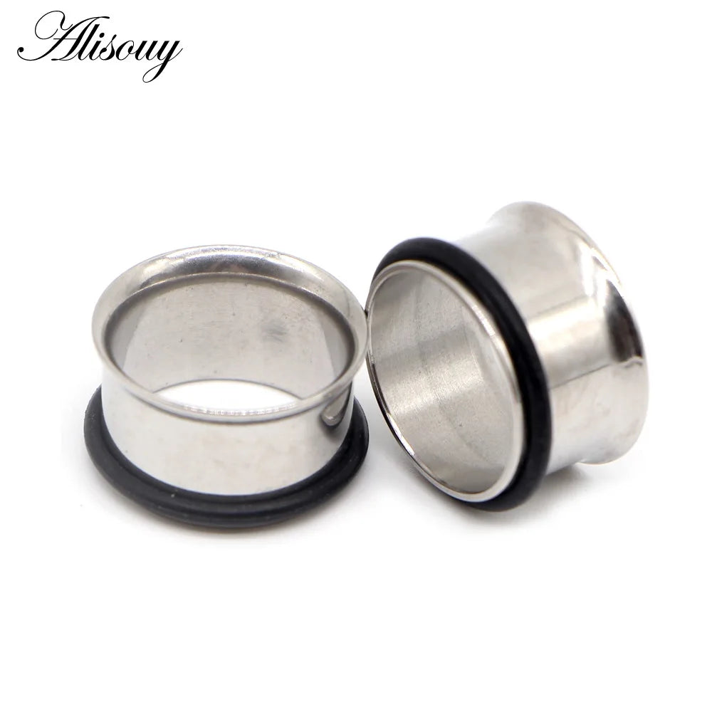 1pc 2mm-25mm Stainless Steel Ear Plugs Tunnels Rose Gold Color Screwed Earrings Expander Earlet Gauges Body Piercings Jewelry