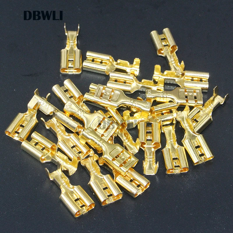 200PCS/100Pairs 2.8mm 4.8mm 6.3mm Female Spade Crimp Terminals Electrical Sleeve Wire Wrap Connector for 22-16 AWG 0.5mm2-1.5mm2
