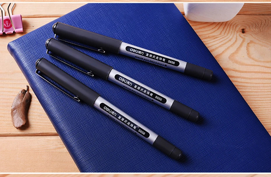 Deli Sign Gel Pens Direct Liquid Ballpoint Tungsten Carbide Beads Pen For Writing School Office Stationery Supply