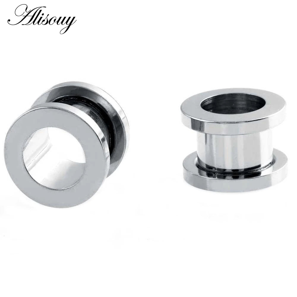 1pc 2mm-25mm Stainless Steel Ear Plugs Tunnels Rose Gold Color Screwed Earrings Expander Earlet Gauges Body Piercings Jewelry