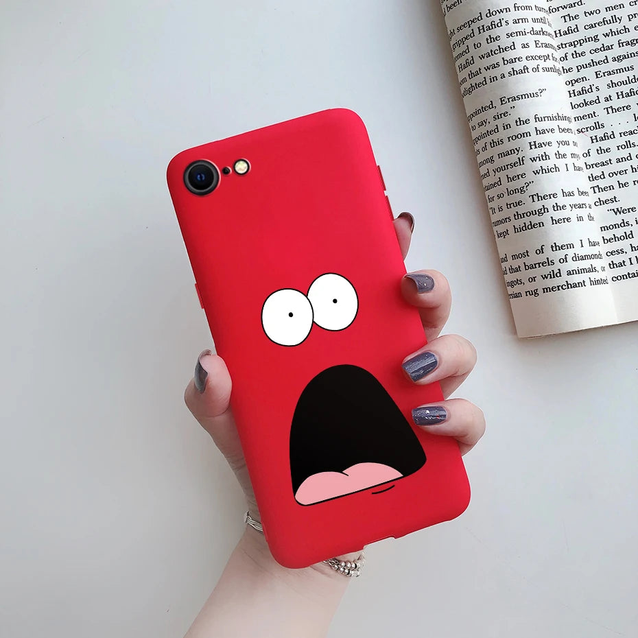 For iPhone SE 2022 Case For iPhone SE 3 SE3 2022 SE2022 Back Shockproof Cover Soft TPU Cute Cartoon Painted Silicone Phone Case