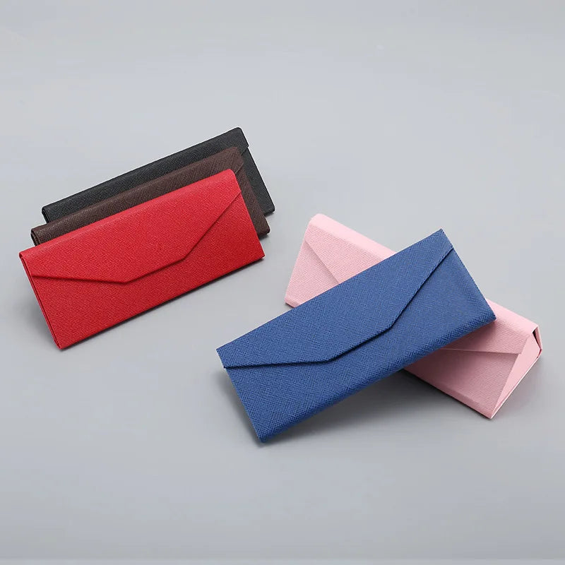 Cross Pattern Sunglasses Case Sunglasses Case PU Portable Compression Resistant Trend Foldable Unisex Pure Color Glasses Case