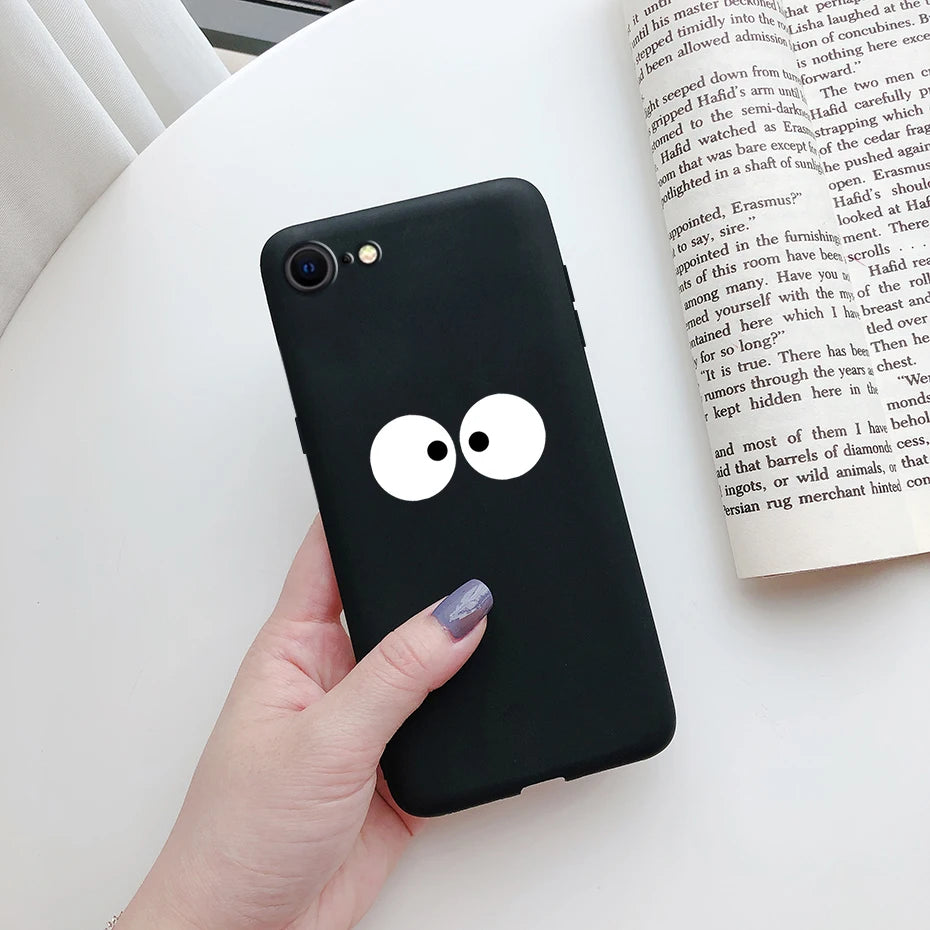 For iPhone SE 2022 Case For iPhone SE 3 SE3 2022 SE2022 Back Shockproof Cover Soft TPU Cute Cartoon Painted Silicone Phone Case
