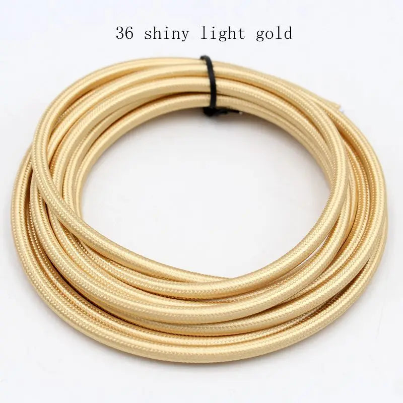 250V 2 Core 0.75mm2 Vintage Textile Cloth Covered Cable Fabric Braided Electrical Wire Flex Colour Cord