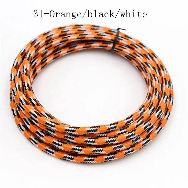 250V 2 Core 0.75mm2 Vintage Textile Cloth Covered Cable Fabric Braided Electrical Wire Flex Colour Cord