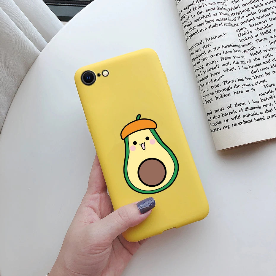 For iPhone SE 2022 Case For iPhone SE 3 SE3 2022 SE2022 Back Shockproof Cover Soft TPU Cute Cartoon Painted Silicone Phone Case