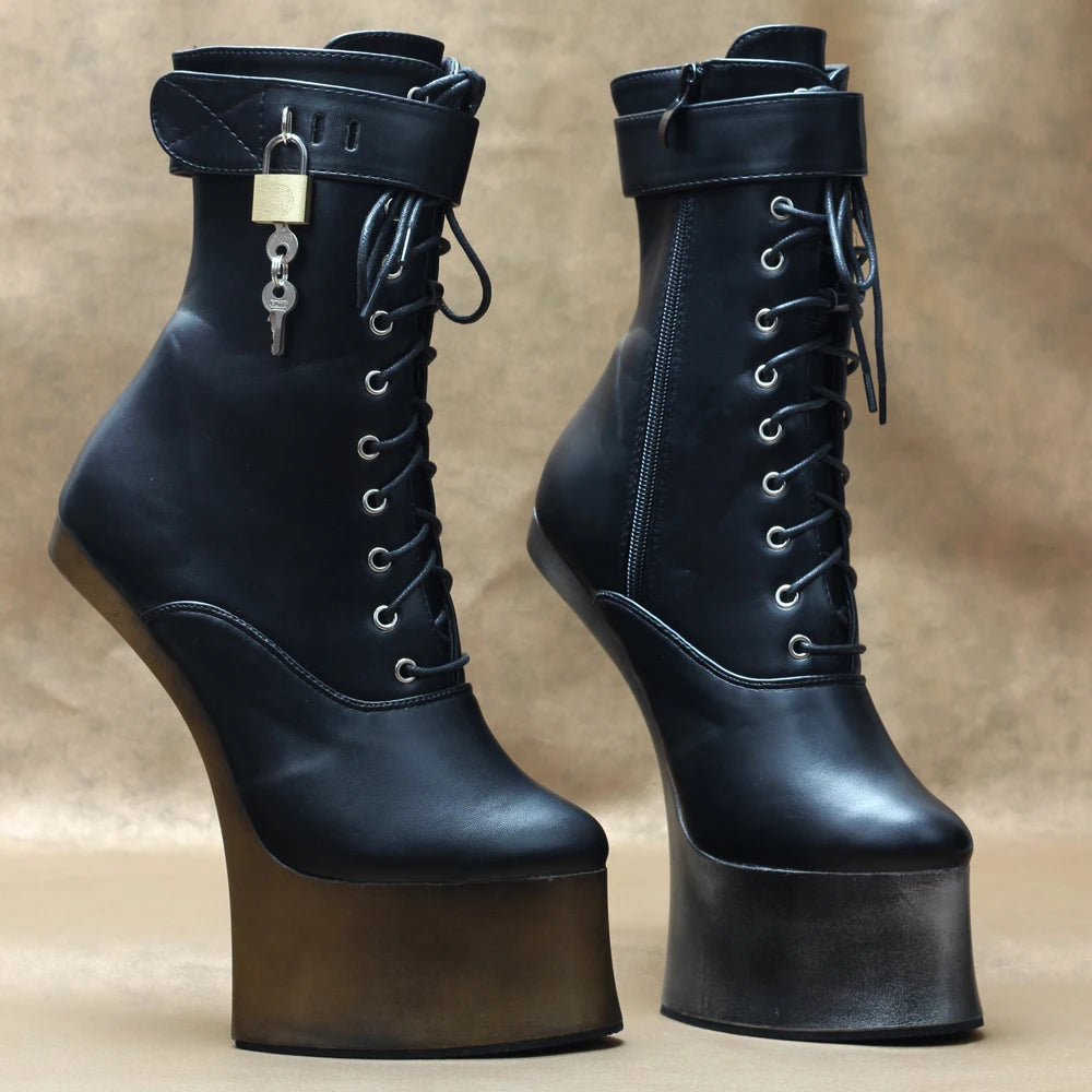 JIALUOWEI 7inch High Heel New Fancy Ponyplay Bootfetish Ankle Platform Boots In Stock Fast Shipping Size36-46