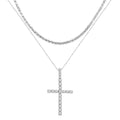Punk Hip Hop Rhinestone Cross Pendant Necklace for Women Men Bling Iced Out Crystal Chain Choker Necklace Jewelry On The Neck