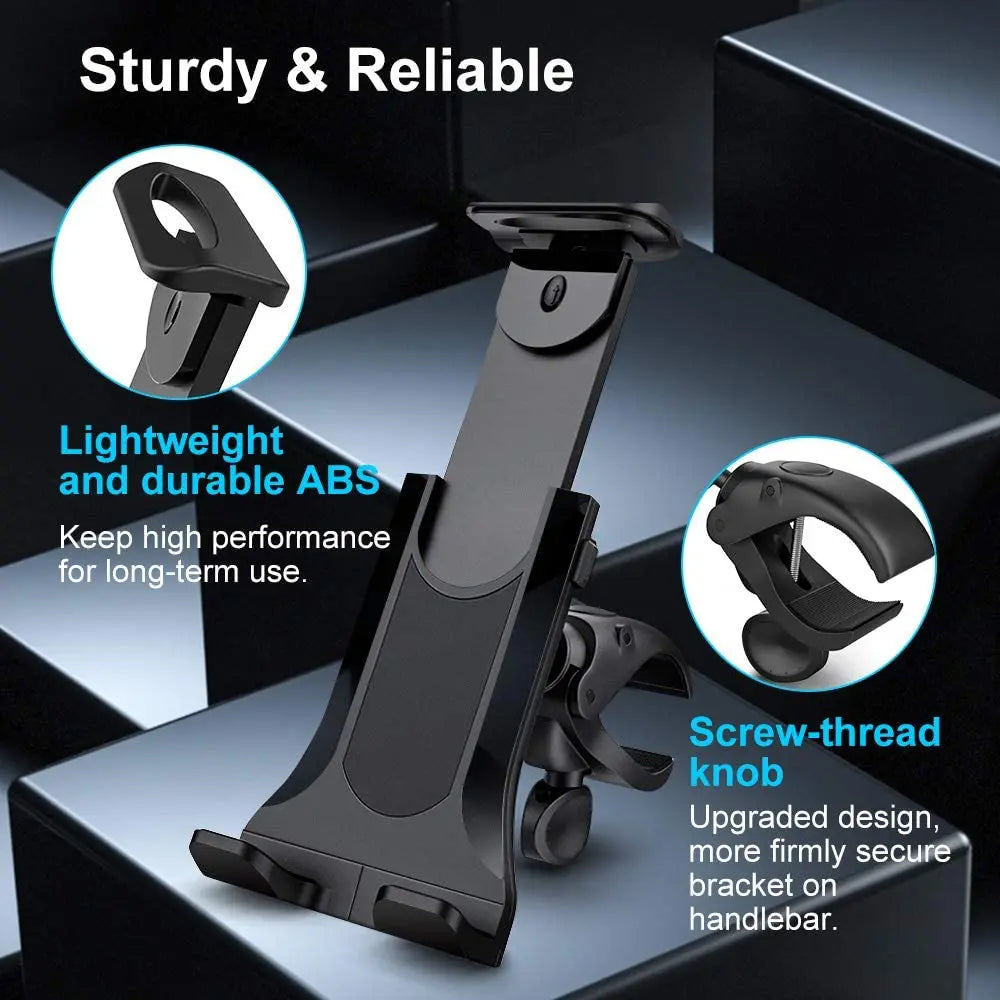Indoor Gym Handlebar Tablet Holder Treadmill Bike Tablet Mobile Phone Bracket Adjustable Handle Mount Support 4-12 inch Devices