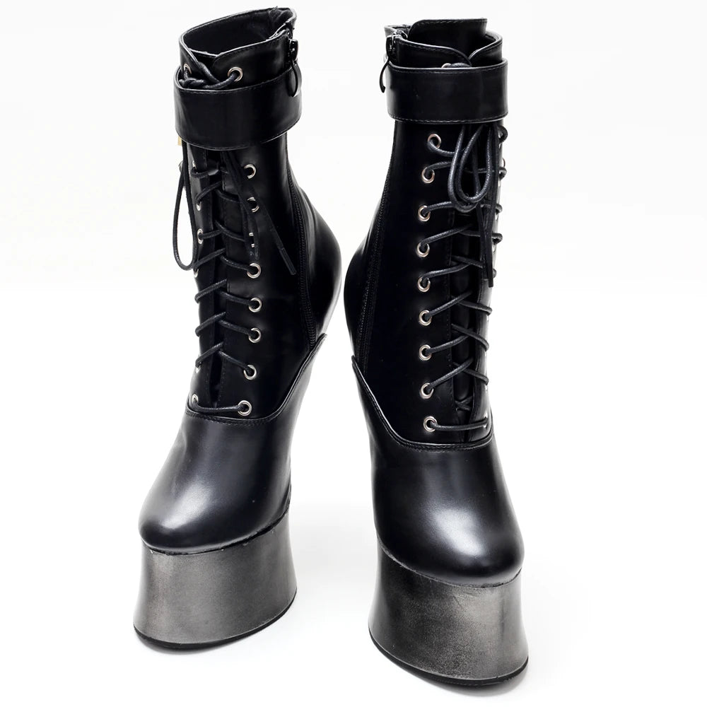JIALUOWEI 7inch High Heel New Fancy Ponyplay Bootfetish Ankle Platform Boots In Stock Fast Shipping Size36-46