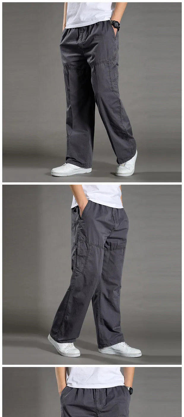 Calças Cargo de Homem Verão Primavera Algodão Roupa de Trabalho Novidade Tamanho Grande 6XL Casuais Escalada Joggers Calças de Treino Calças de Outono Hombre
