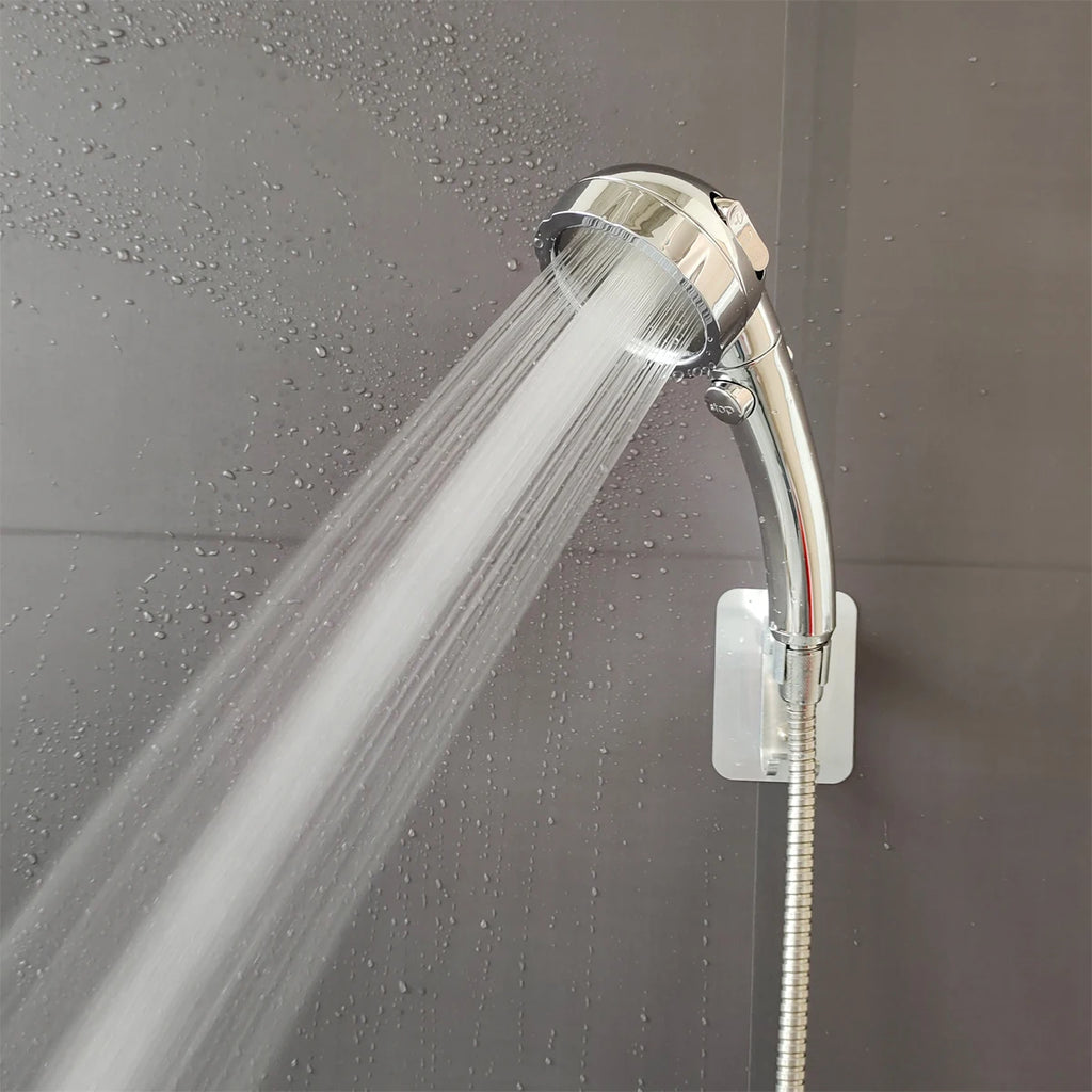 Large Flow High Pressure Shower Head Silver 3 Modes Eco Water Saving Spray Nozzle Massage Rainfall Pressurized Bathroom Shower