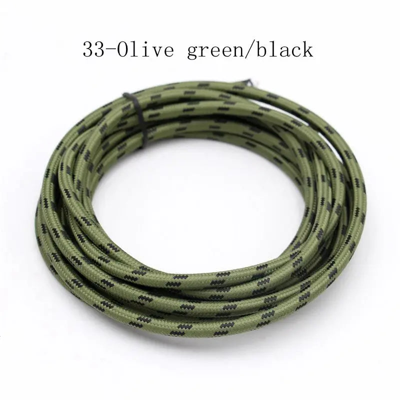 250V 2 Core 0.75mm2 Vintage Textile Cloth Covered Cable Fabric Braided Electrical Wire Flex Colour Cord