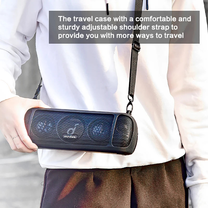 ZOPRORE Silicone Case for Anker Soundcore Motion+ Bluetooth Speaker, Waterproof Rubber Travel Carry Pouch with Strap Carabiner