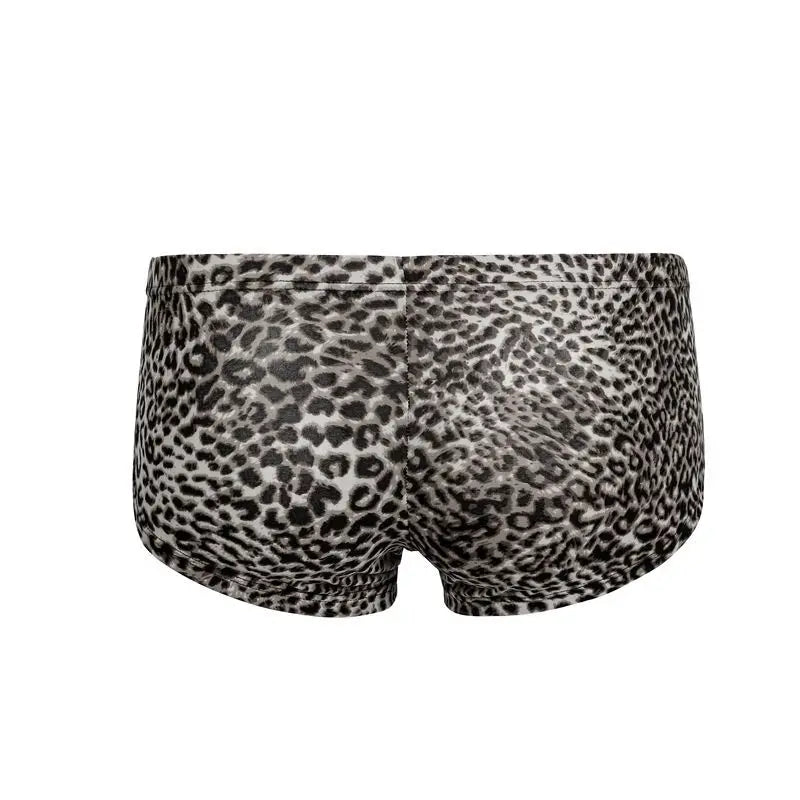 Breathable Sexy Men's Boxers Leopard Four Corner Underwear Men Bodysuit Underwear Panties Underpants Cueca Boxershorts Homme
