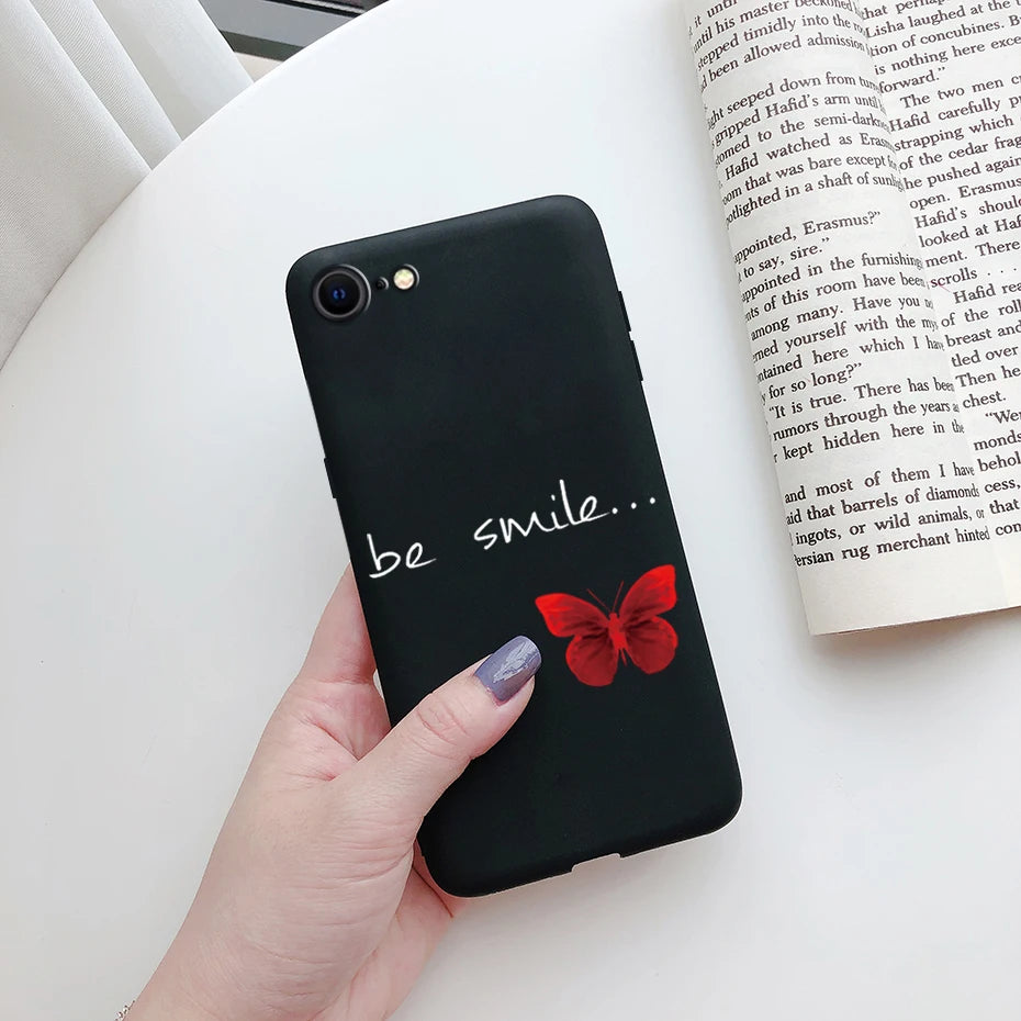 For iPhone SE 2022 Case For iPhone SE 3 SE3 2022 SE2022 Back Shockproof Cover Soft TPU Cute Cartoon Painted Silicone Phone Case