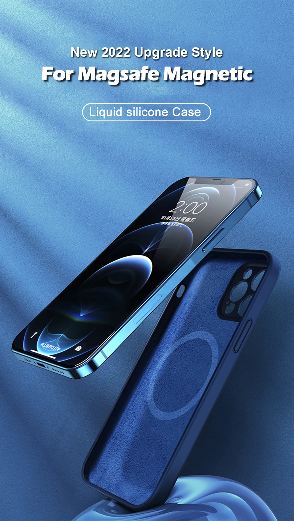 For Magsafe Magnetic Wireless Charging Case For iPhone 15 13 11 12 14 Pro MAX Mini 8 Plus XR XS Max X SE Liquid Silicone Cover