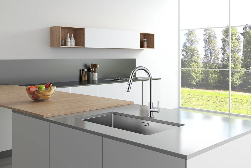 Black Kitchen Faucet Flexible Pull Out 2 Modes Nozzle Hot Cold Water Mixer Tap Deck Mounted Sprayer and Stream SUS 304 Faucets