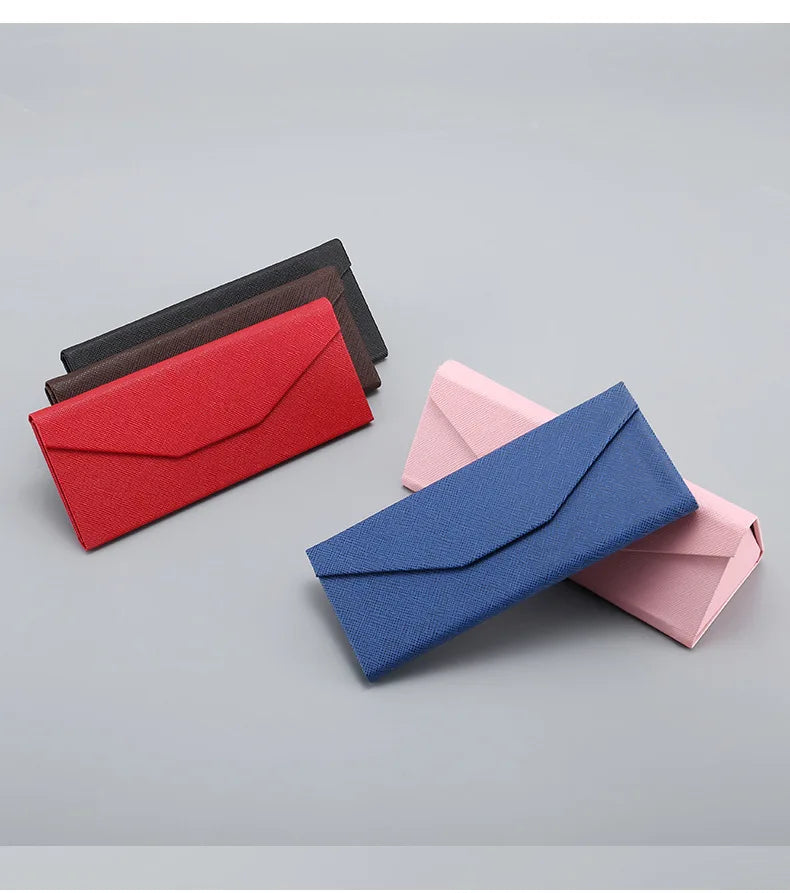 Cross Pattern Sunglasses Case Sunglasses Case PU Portable Compression Resistant Trend Foldable Unisex Pure Color Glasses Case