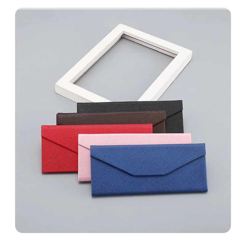 Cross Pattern Sunglasses Case Sunglasses Case PU Portable Compression Resistant Trend Foldable Unisex Pure Color Glasses Case