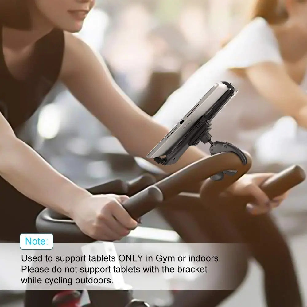 Indoor Gym Handlebar Tablet Holder Treadmill Bike Tablet Mobile Phone Bracket Adjustable Handle Mount Support 4-12 inch Devices